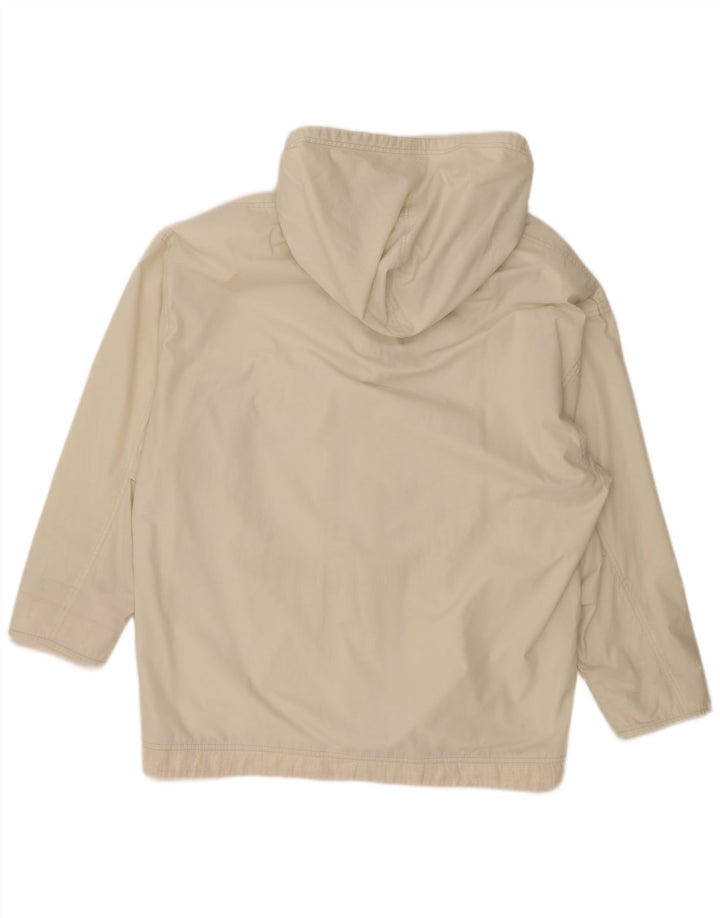 Vintage Kvinders Oversized Hooded Utility Jacket UK 20 2XL Off White