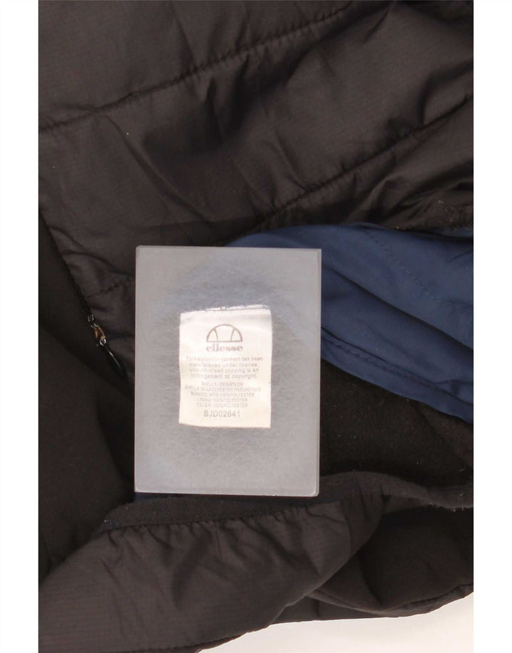 Ellesse Herre hættepolstret jakke UK 36 Lille sort nylon