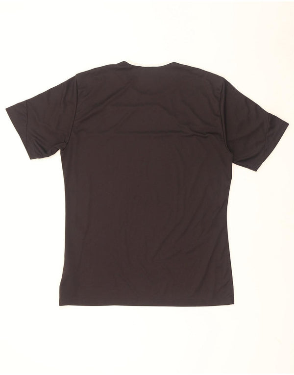 Adidas Herre Climalite T-Shirt Top Medium Sort Colourblock Polyester