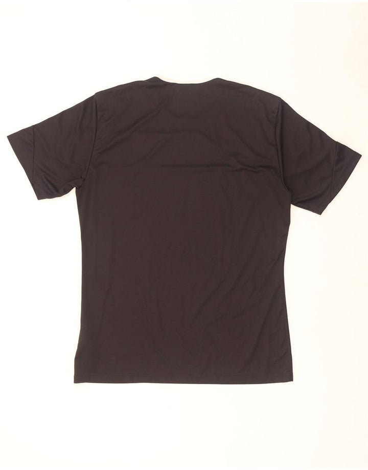 Adidas Herre Climalite T-Shirt Top Medium Sort Colourblock Polyester