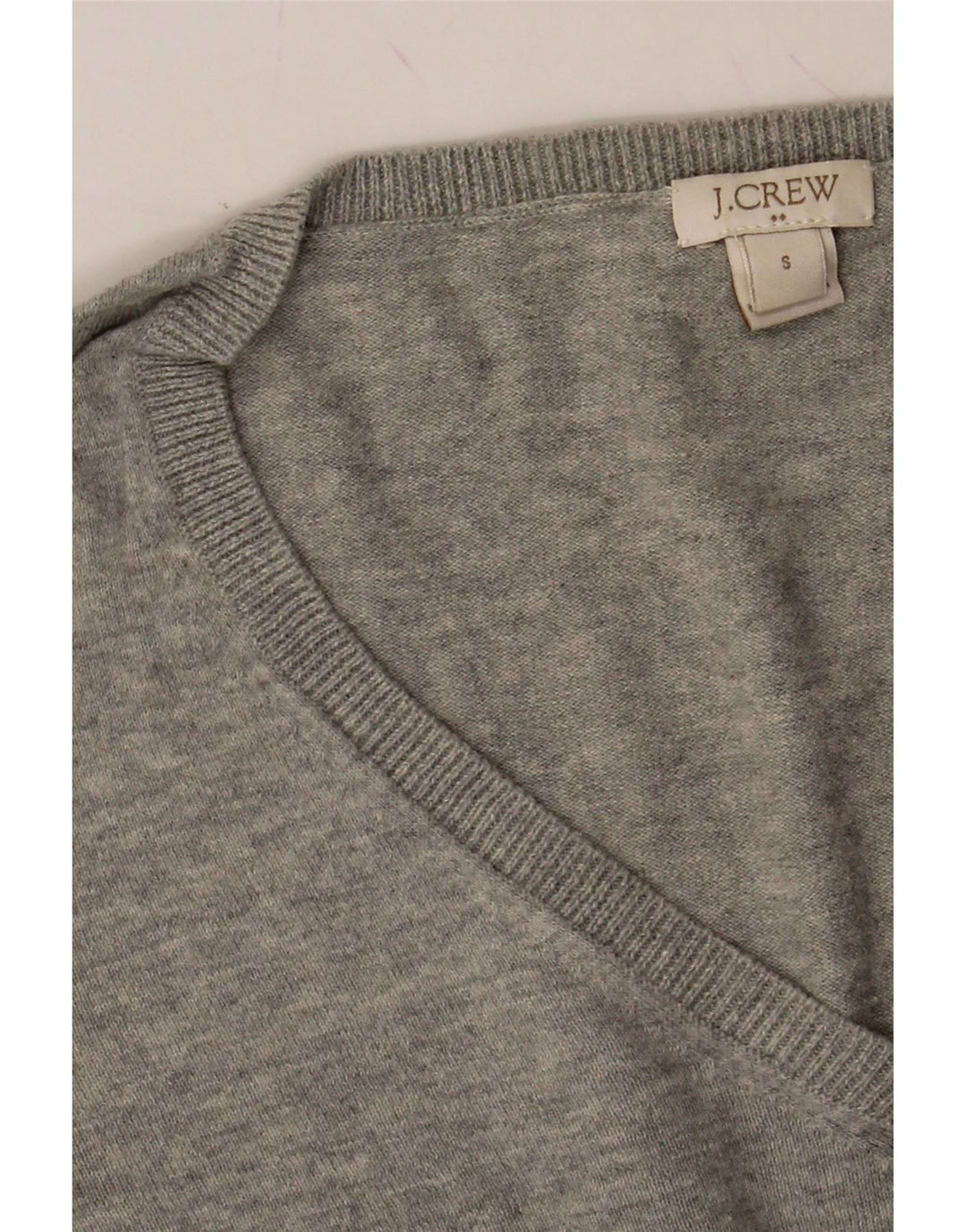 J. CREW Womens V-Neck Jumper Sweater UK 10 Small Grey Vintage J. Crew and Second-Hand J. Crew from Messina Hembry 