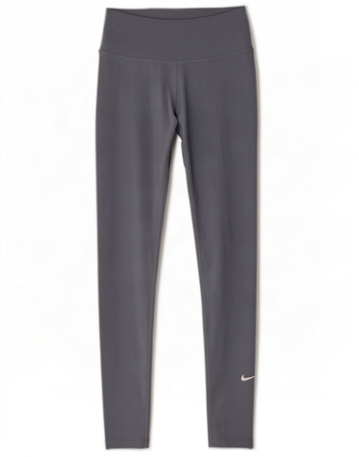 Nike Dame Dri Fit Leggings UK 4 XS Blå Polyester