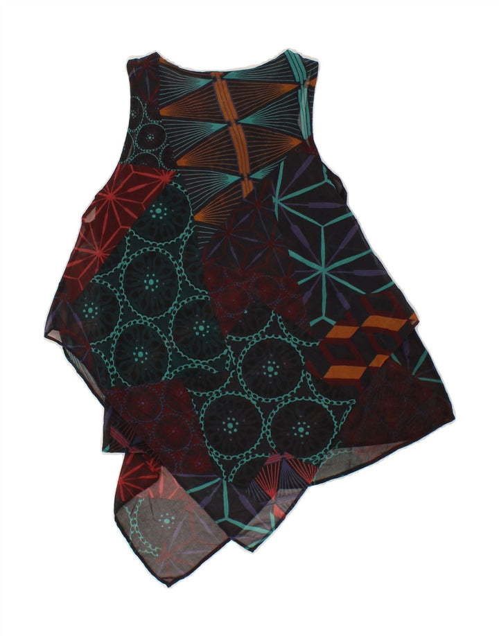 DESIGUAL Womens Abstract Pattern Asymmetrical Dress UK 6 XS Multicoloured Vintage Desigual and Second-Hand Desigual from Messina Hembry 