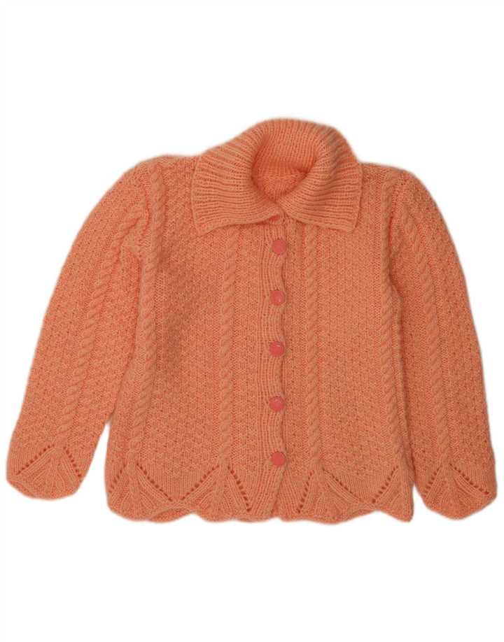 Vintage dame cardigan sweater UK 14 Medium Orange