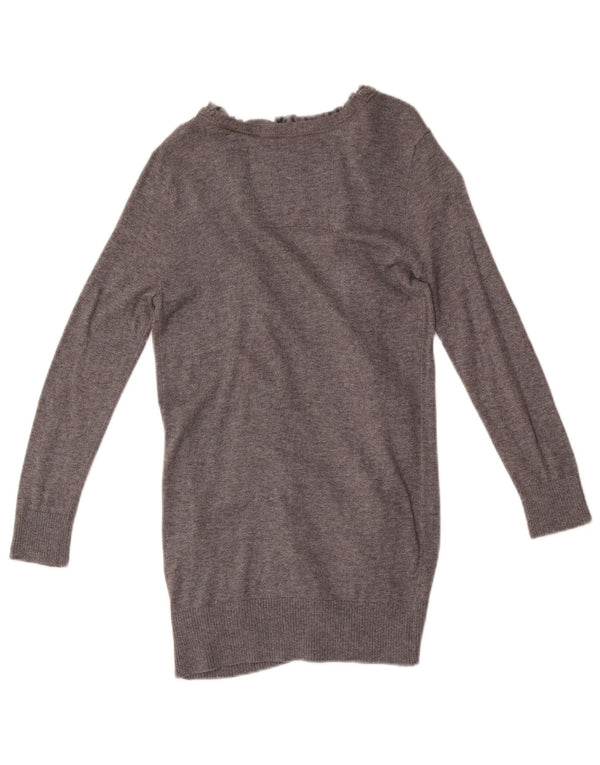 Abercrombie & Fitch Womens Longline Cardigan Sweater UK 8 Small Grey