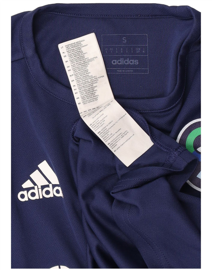 Adidas Grafisk T-shirt top til mænd, lille marineblå colourblock polyester