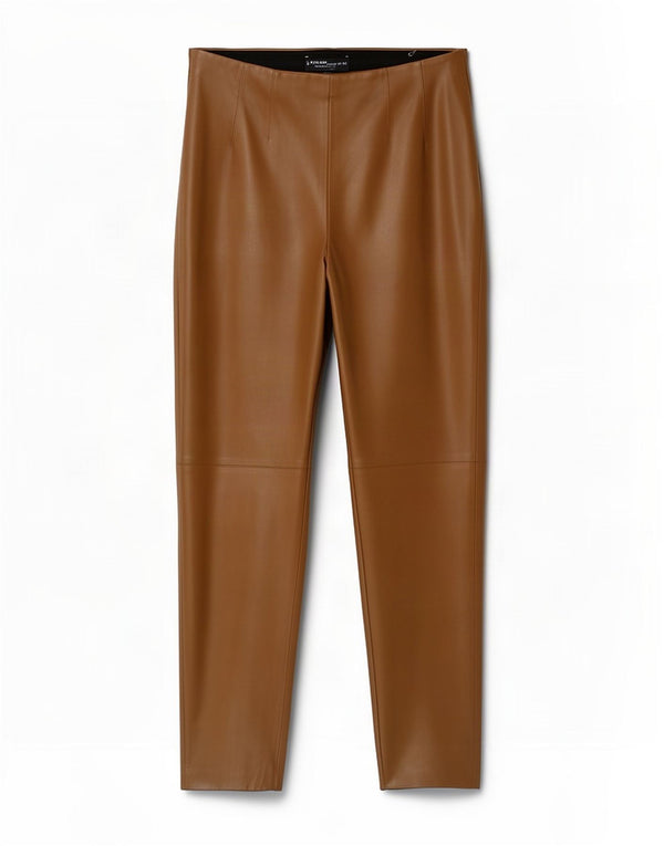 Zara Dame imiteret læder Leggings XL W32 L27 Beige