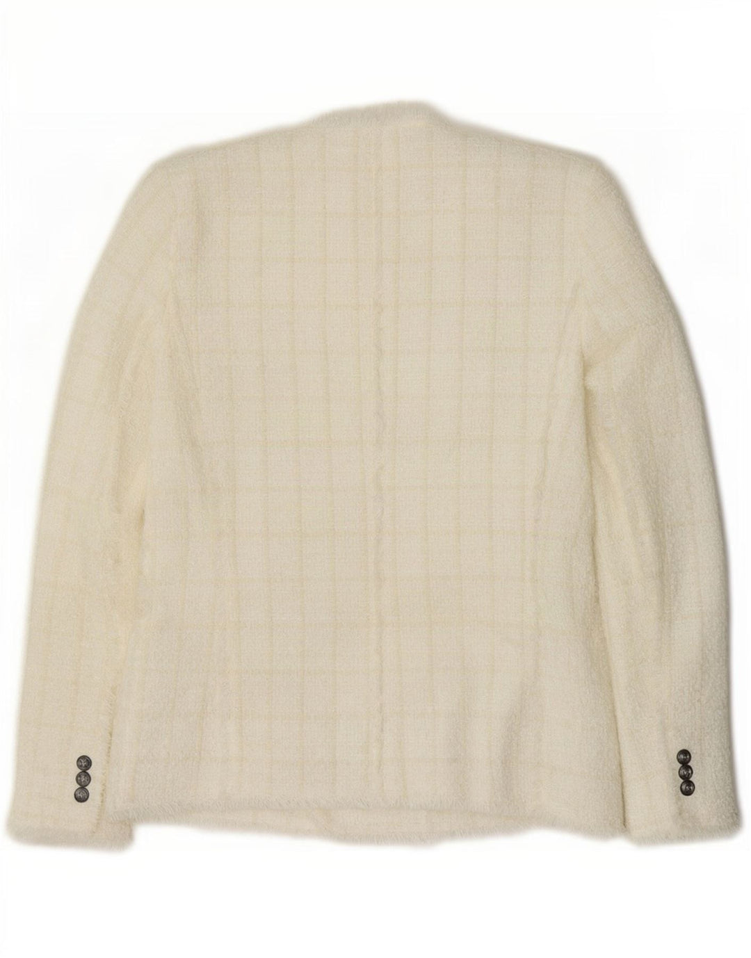 Zara Dame Dobbeltradet Blazer Jacket UK 12 Medium White Check