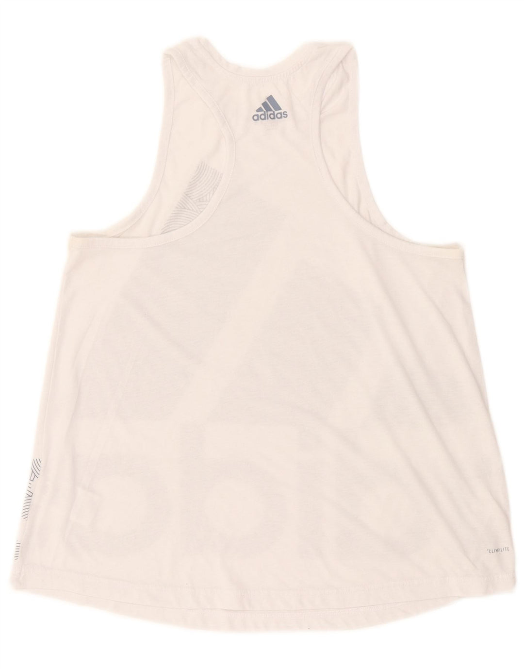 Adidas Dame Climalite Grafisk Vest Top UK 12/14 Medium White Polyester