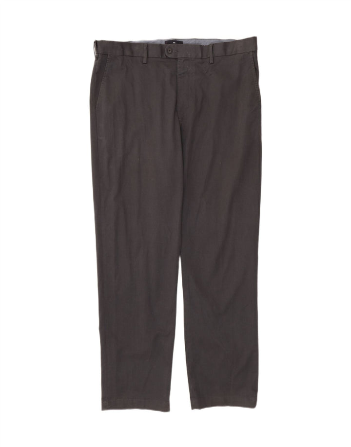 Marks & Spencer Straight Chino-bukser til mænd W40 L33 Grå bomuld