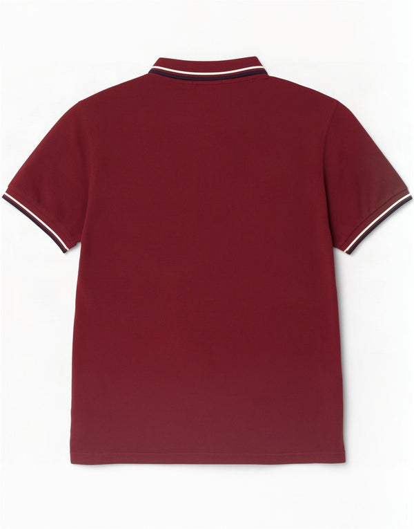 Fred Perry Herre poloskjorte 2XL Bourgogne stribet bomuld