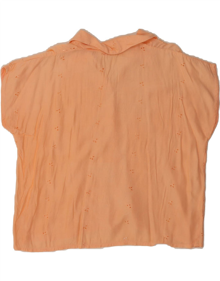 VINTAGE Womens Short Sleeve Shirt Blouse IT 46 Large Orange Viscose Vintage Vintage and Second-Hand Vintage from Messina Hembry 