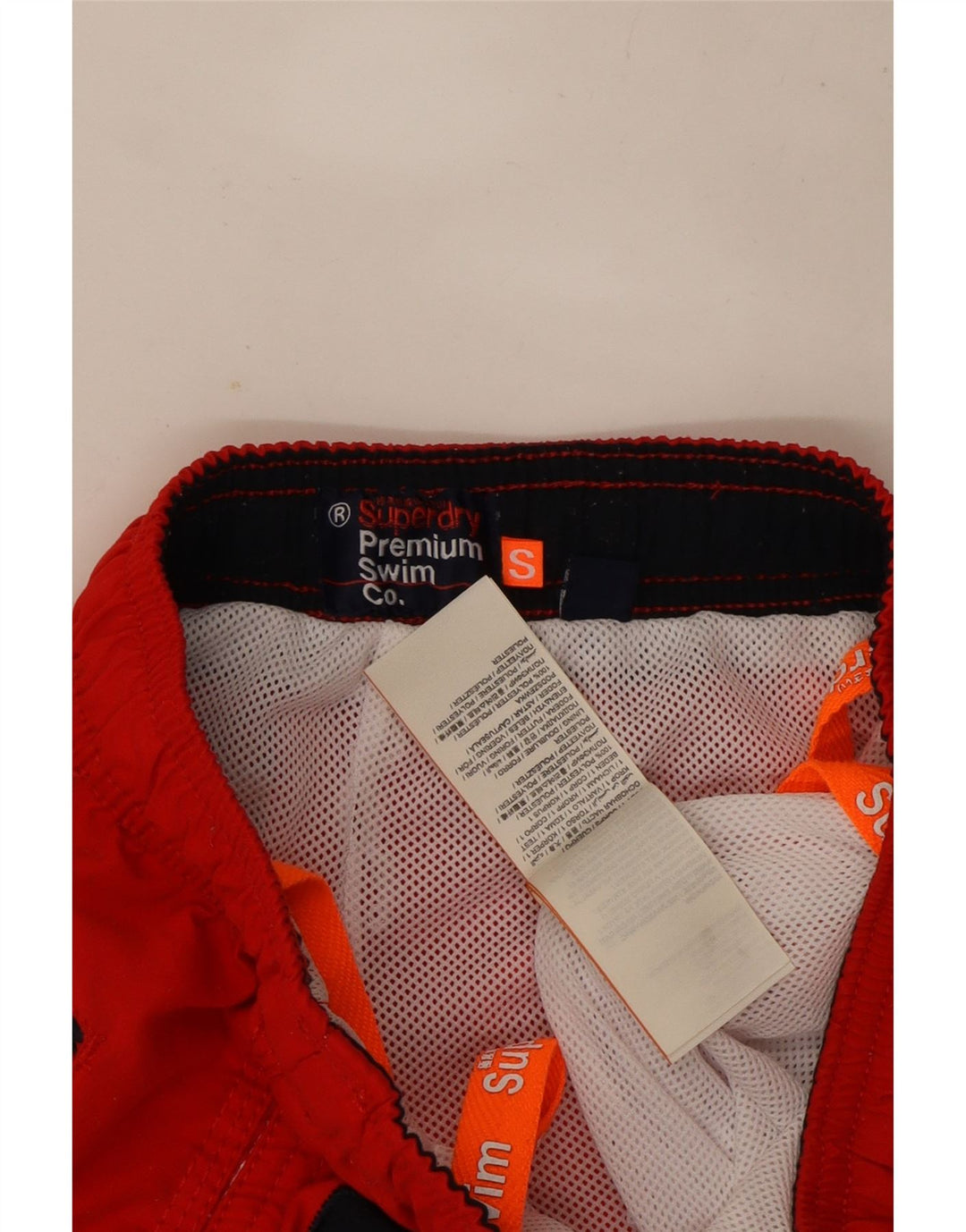 Superdry grafiske svømmeshorts til mænd, små røde polyester