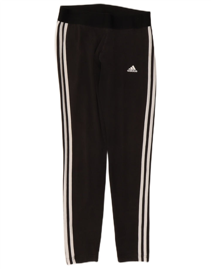 Adidas Dame Leggings UK 12/14 Medium Sort Bomuld
