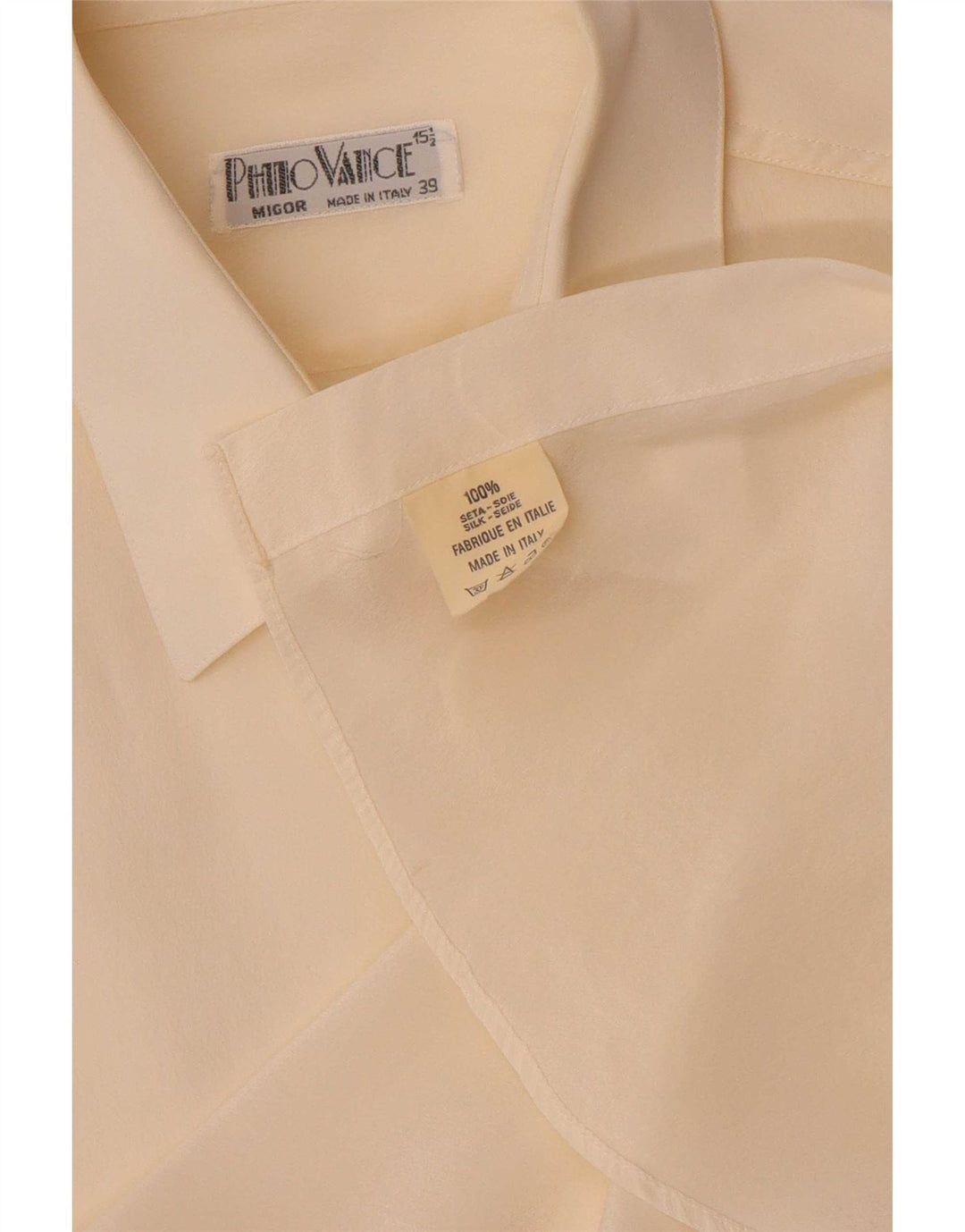 Philo Vance Herreskjorte str. 39 15 1/2 Medium Off White Silke