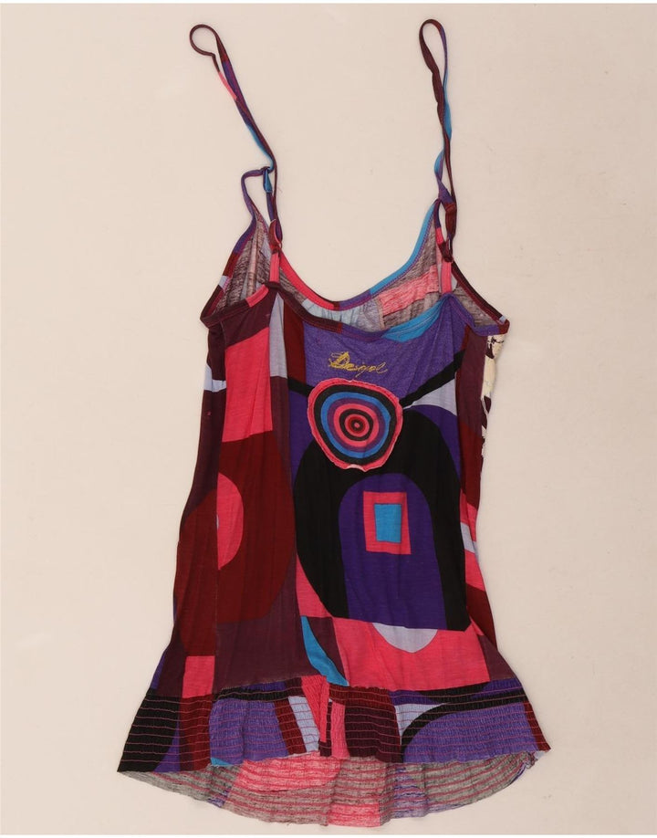 Desigual Dame Grafisk Cami Top UK 12 Medium Multicolored Butterfly