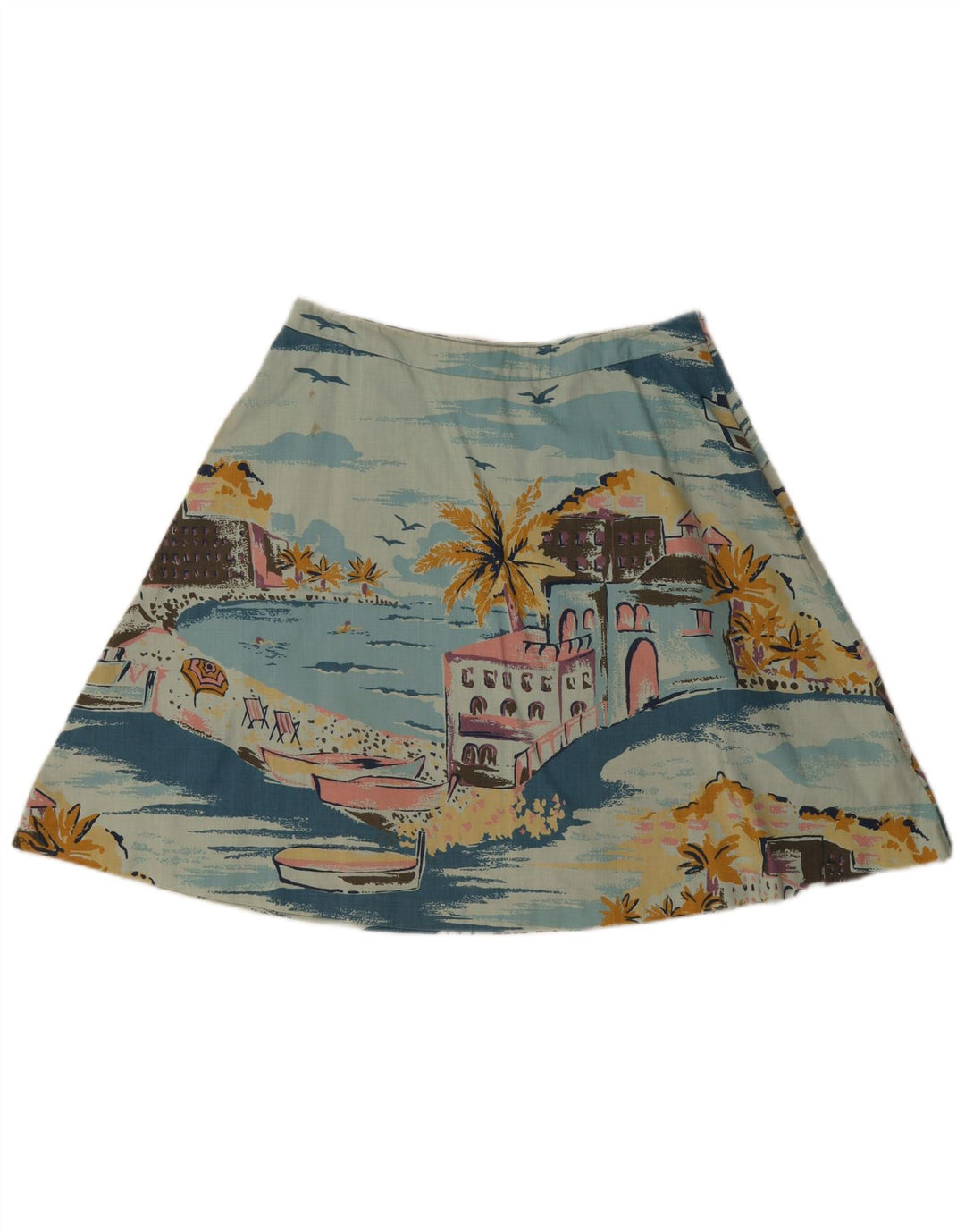 Boden Dame Graphic A-Line Nederdel UK 14 Large W32 Blue
