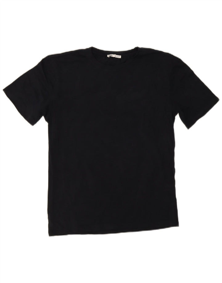 Zara Herre T-Shirt Top Stor Marineblå