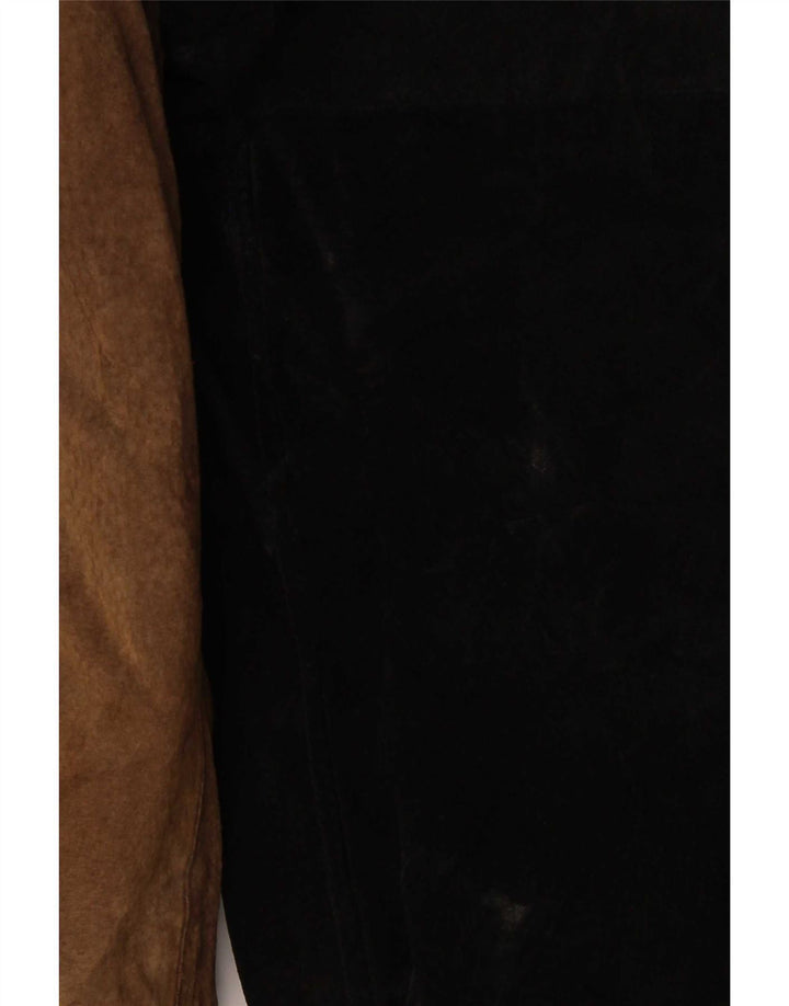 Vintage herre ruskind bomberjakke UK 40 Large Brown Colourblock Læder