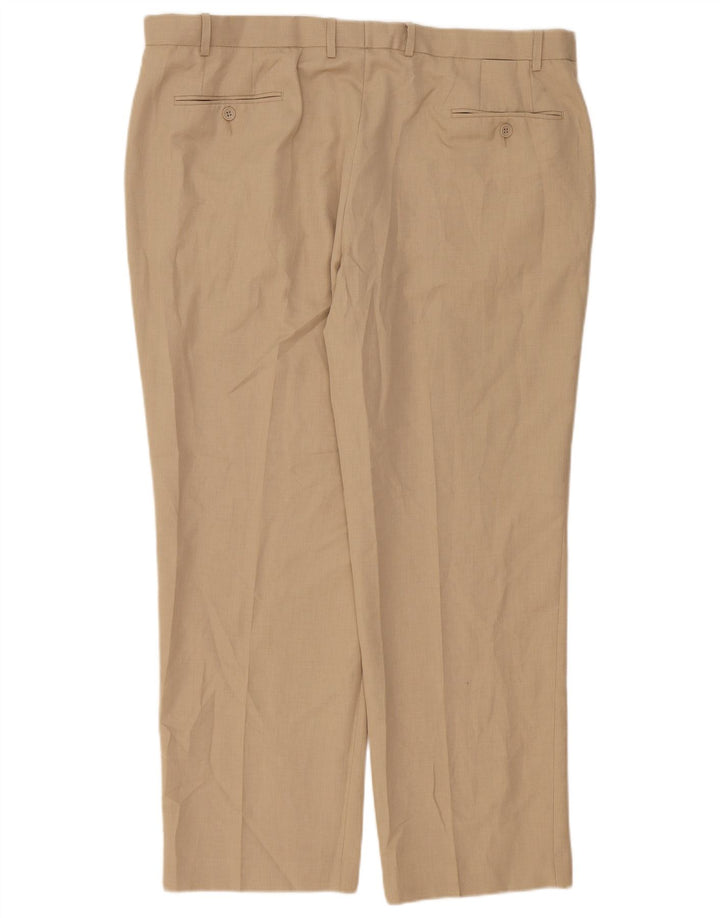 MARKS & SPENCER Lige chinobukser til mænd W42 L31 Beige polyester