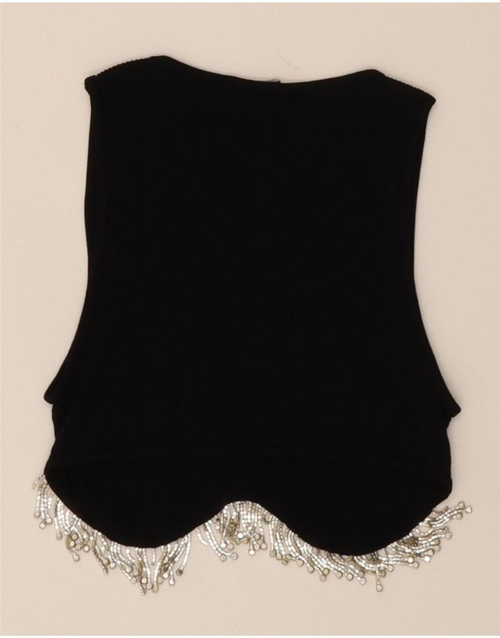 ZARA Womens Crop Top UK 4 XS Black