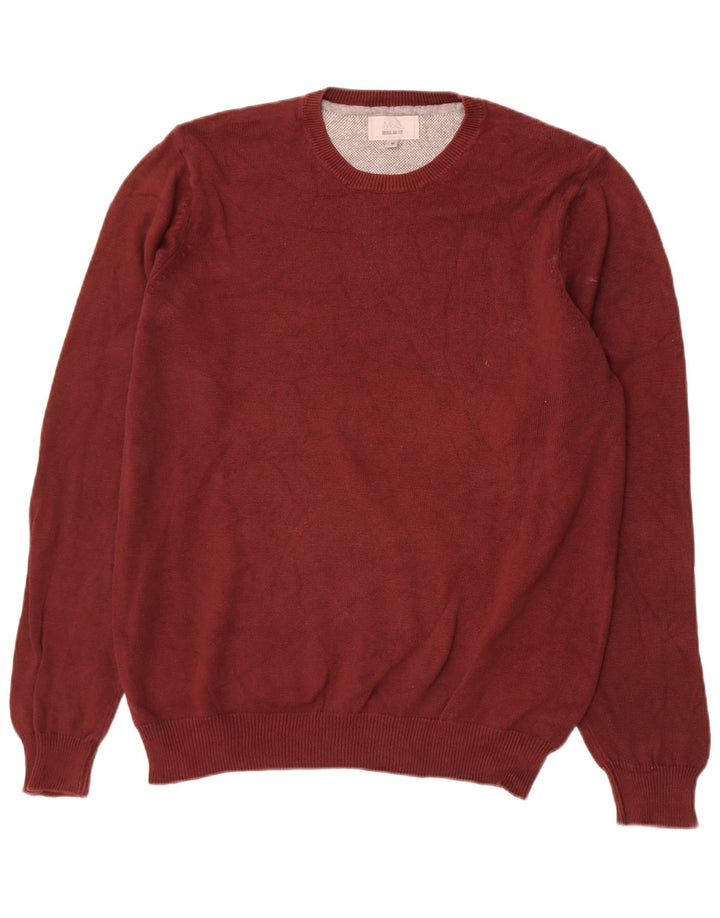 Marks & Spencer Herre Regular Fit Crew Neck sweater Medium Burgundy