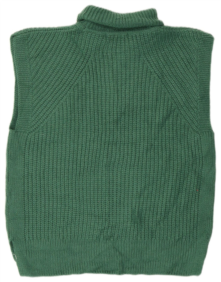 Marks & Spencer Dame Rullehals Sweater UK 14 Medium Grøn Akryl