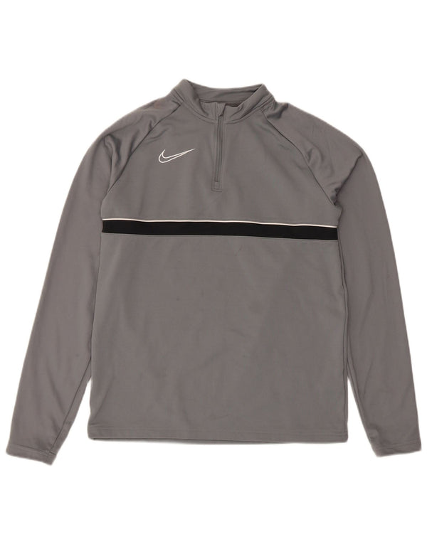 Nike Boys Dri Fit Top Langærmet 13-14 år XL Gråstribet Sport