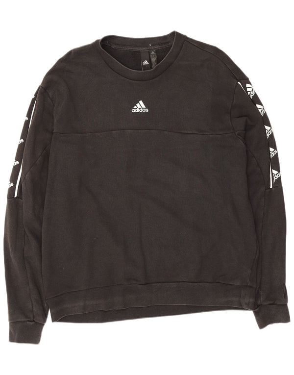Adidas Grafisk Sweatshirt Jumper Medium Sort Bomuld