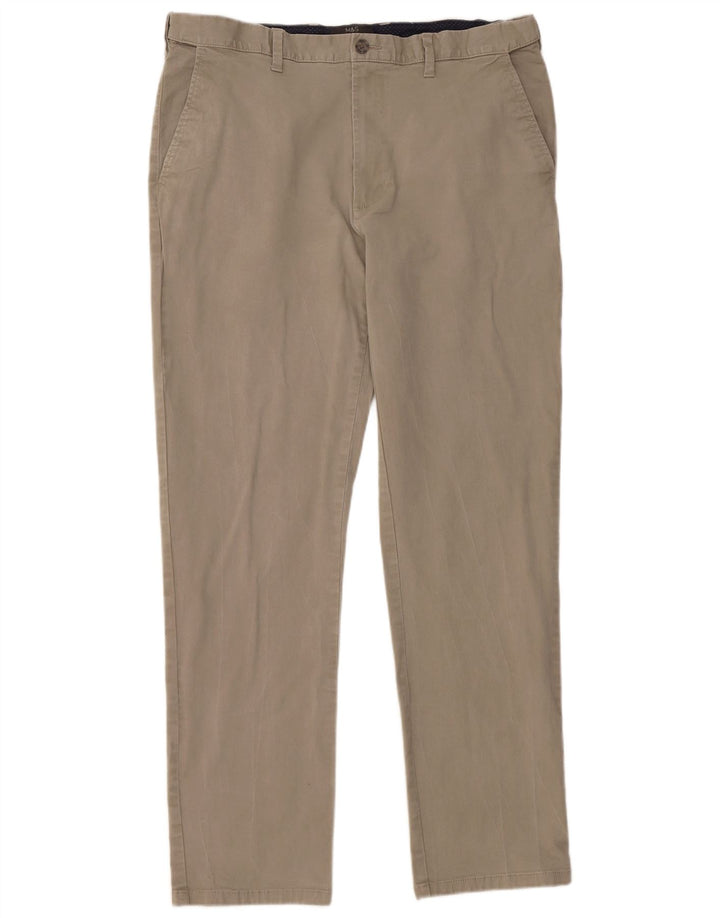 Marks & Spencer Herre Regular Chino Bukser W38 L33 Grå Bomuld