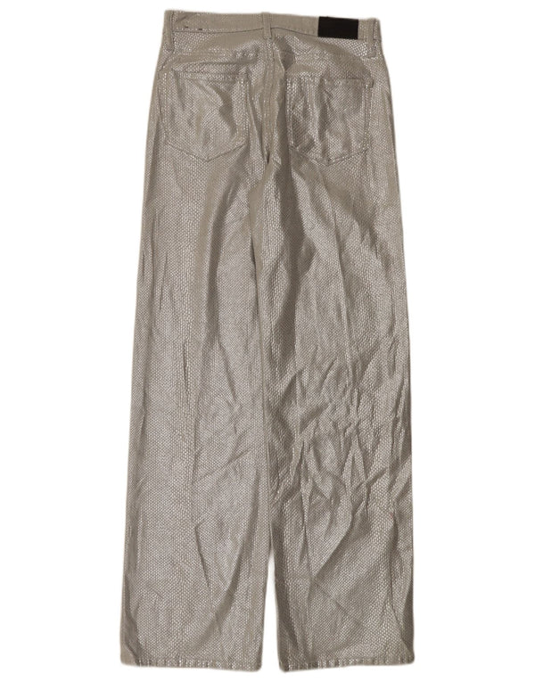 Calvin Klein Dame Højtalje Casual Bukser W28 L32 Sølv Animal Print