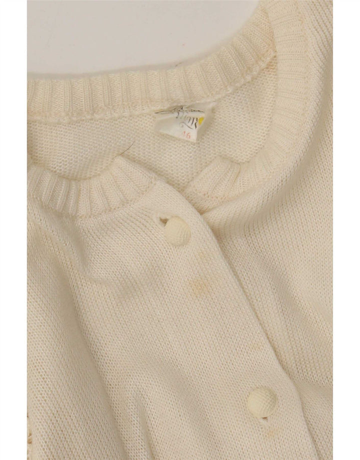 Vintage dame cardigan sweater IT 46 Large Off White Polyacrylic