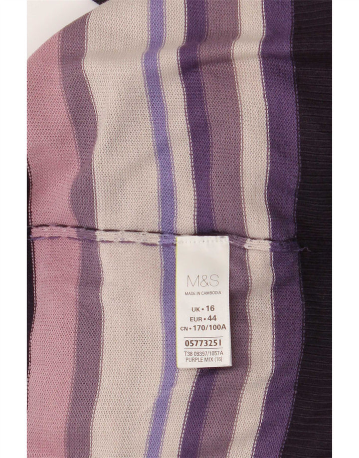 Marks & Spencer Dame Boat Neck Jumper Sweater UK 16 Large Multicolor