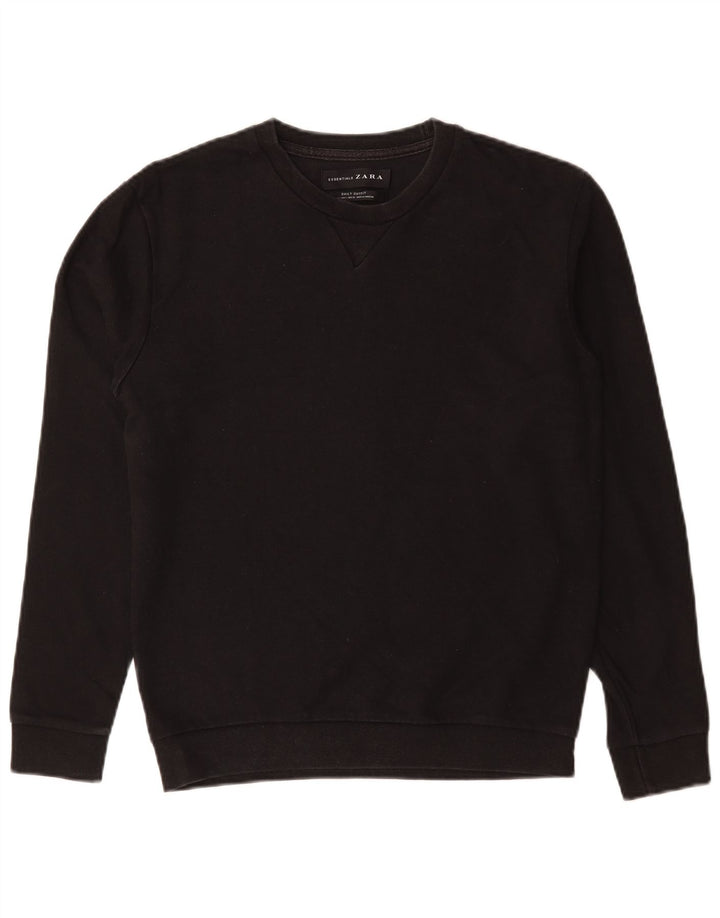 Zara Herre Sweatshirt Jumper Lille sort bomuld