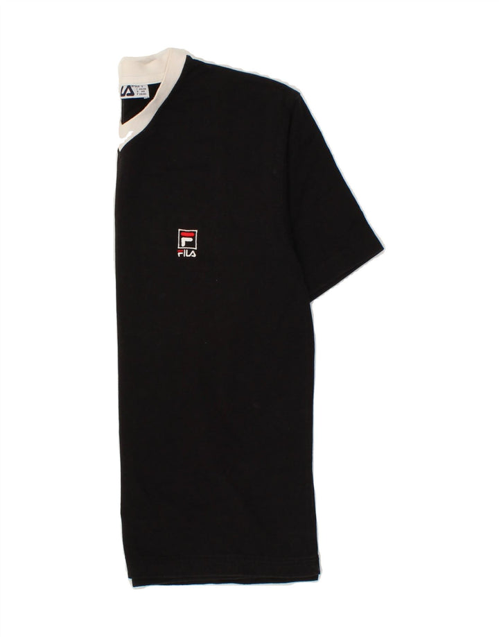 FILA Mens T-Shirt Top Small Black Cotton Vintage Fila and Second-Hand Fila from Messina Hembry 