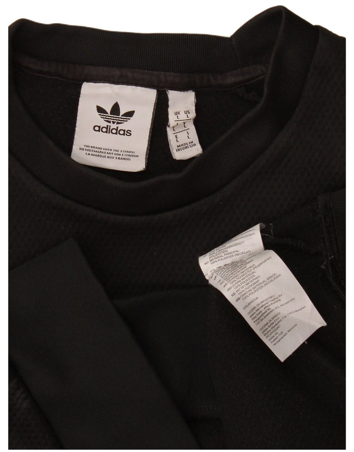 Adidas Graphic Sweatshirt Jumper Large Sort Colourblock Polyester