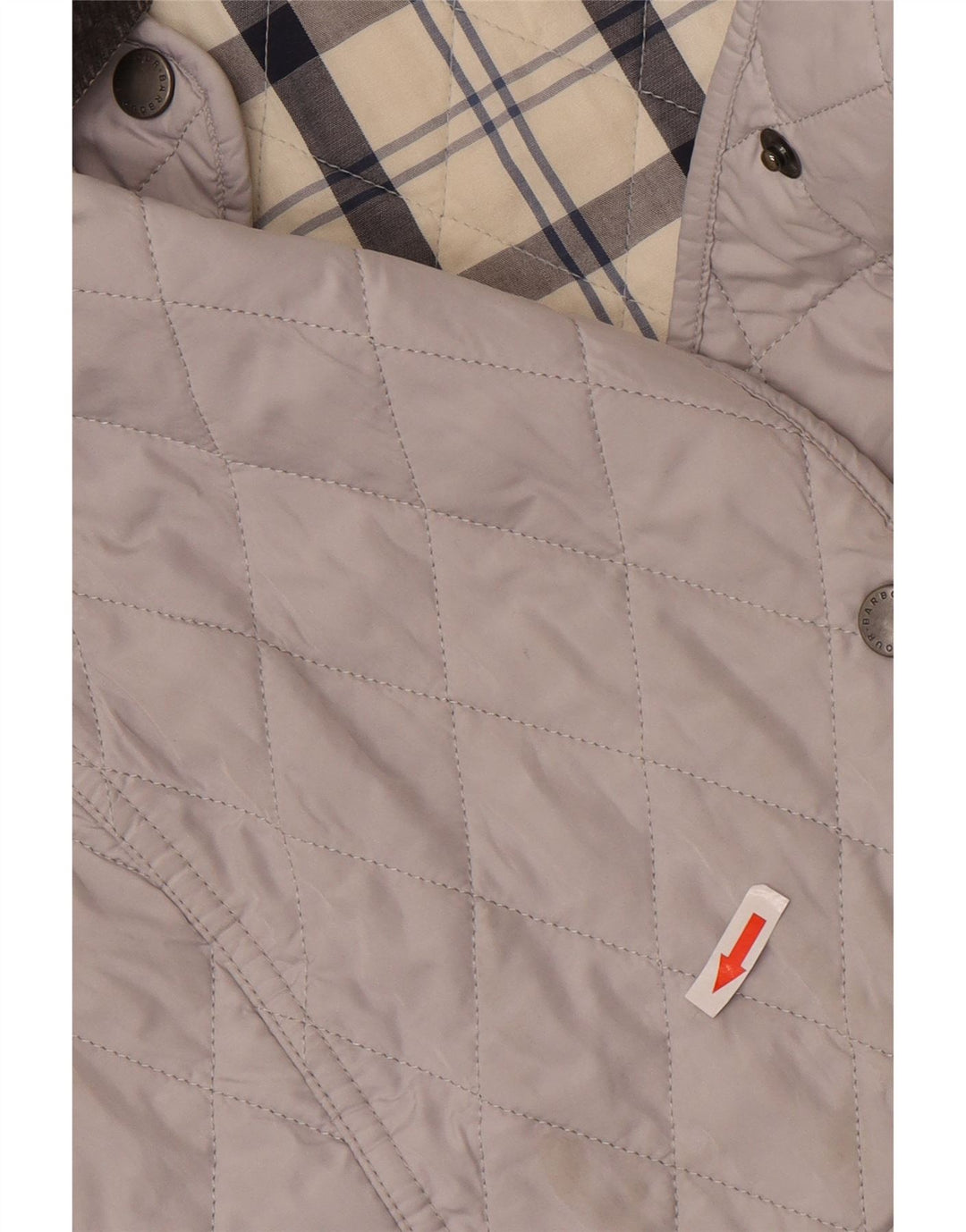 Barbour Quiltet jakke til kvinder UK 8 Small Grey Colourblock Polyester