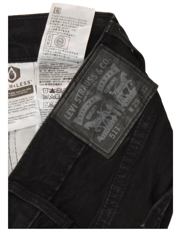 Levi's Slim Jeans til mænd W29 L32 sort bomuld