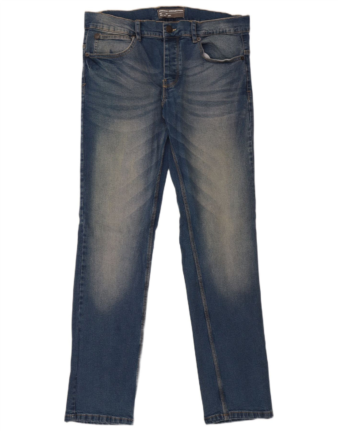 FRANSK FORBINDELSE Dame Grafiske Slim Jeans W32 L32 Blå Bomuld