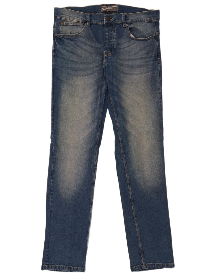 FRANSK FORBINDELSE Dame Grafiske Slim Jeans W32 L32 Blå Bomuld