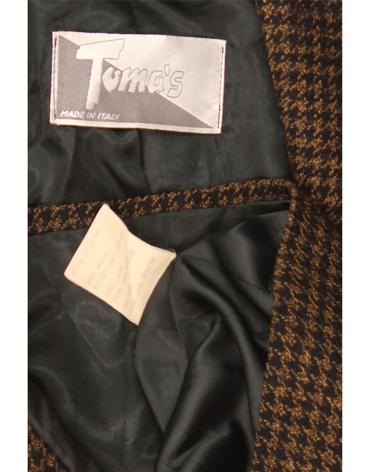 Vintage Dame 2-knap Loose Fit Blazer Jacket IT 48 XL Sort Houndstooth