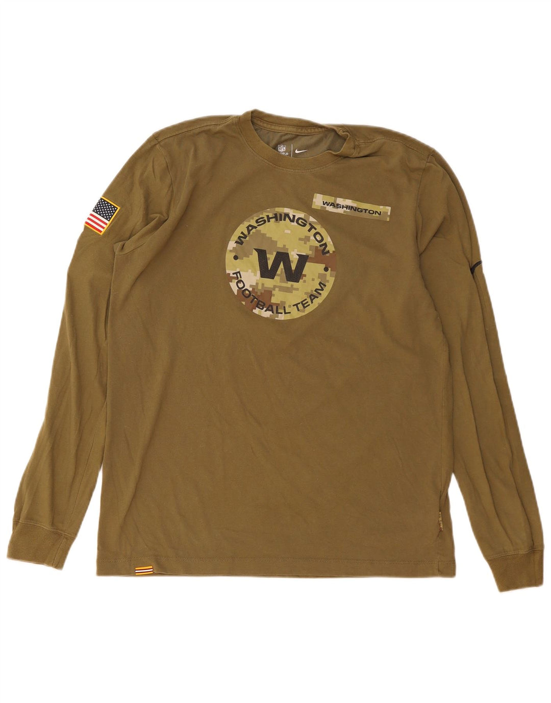 Nike Herre Washington Grafisk Top Langærmet Medium Khaki Bomuld