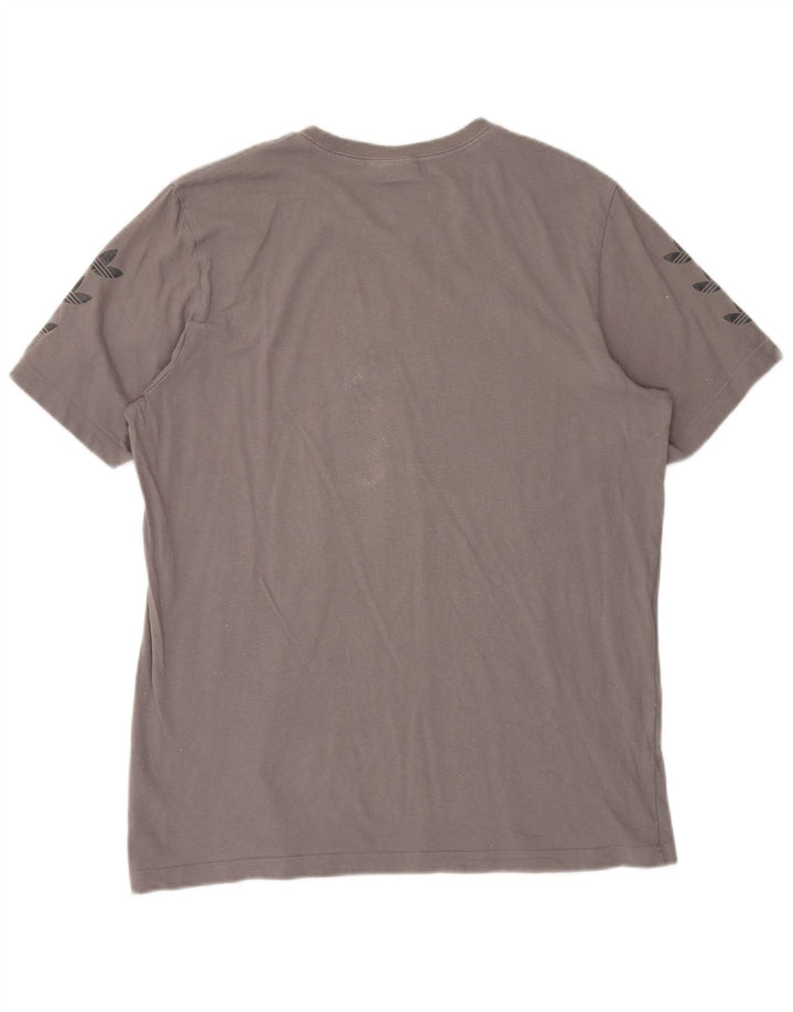 ADIDAS Grafisk T-shirt top til mænd, stor grå bomuld