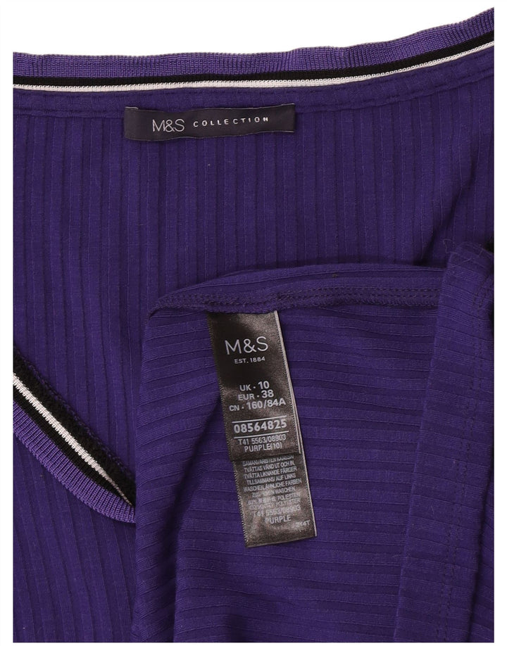 Marks & Spencer Dametop Langærmet UK 10 Lille Lilla Polyester