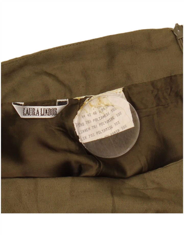 LAURA LINDOR Mininederdel til kvinder EU 40 Medium W28 Khaki Polyamid