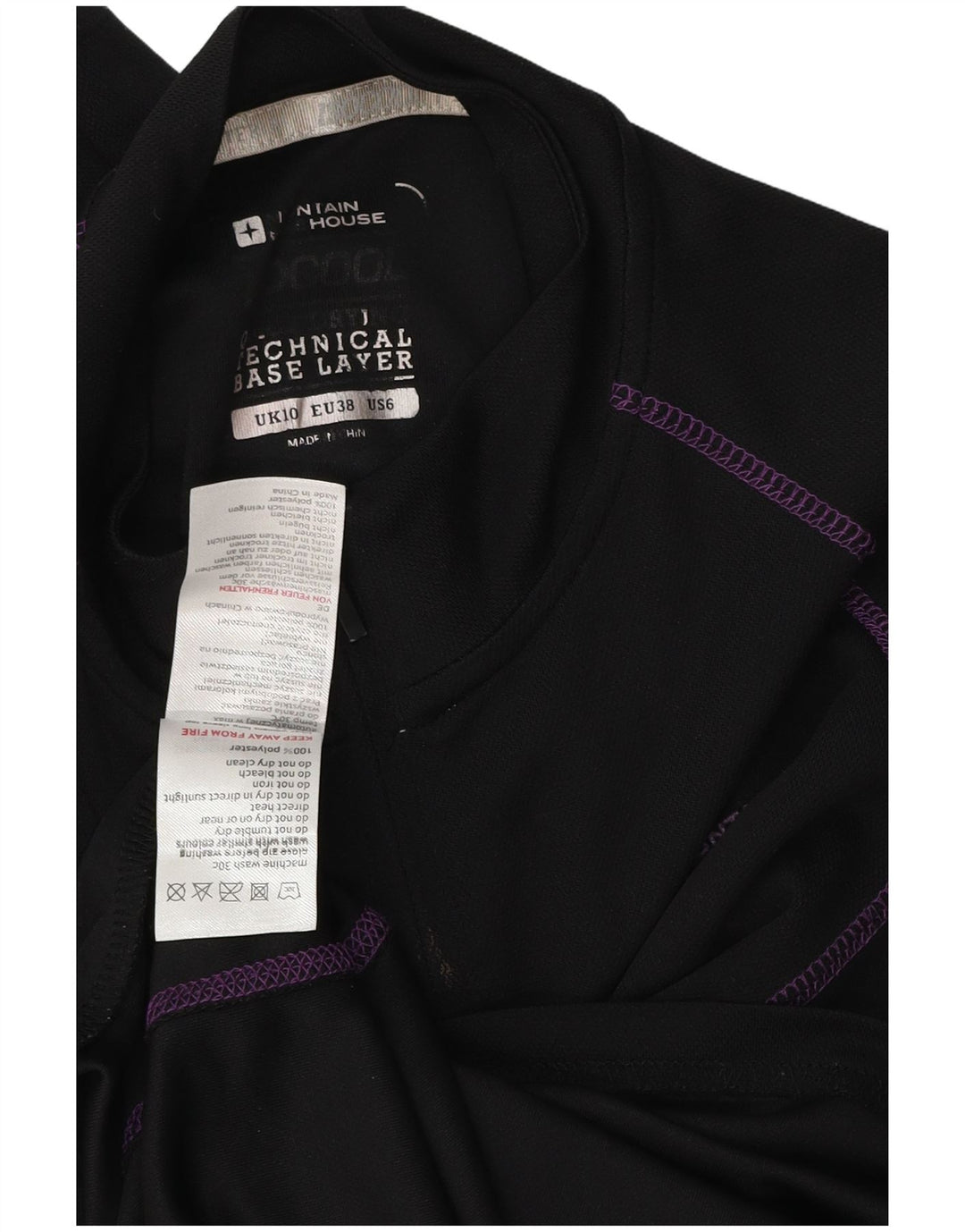 Mountain Warehouse Dame Pullover Træningsdragt Top UK 10 Lille Sort