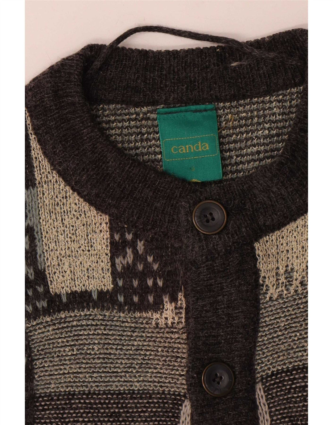Canda Herre Cardigan Sweater Lille Grå Geometrisk Akryl