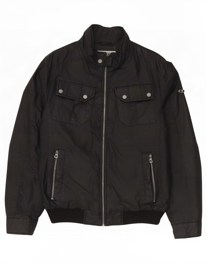 Geox Herre Bomber Jacket UK 40 Stor Sort Bomuld