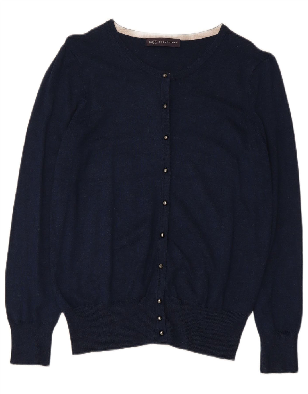 Marks & Spencer Dame Cardigan Sweater UK 12 Medium Navy Blue Viscose