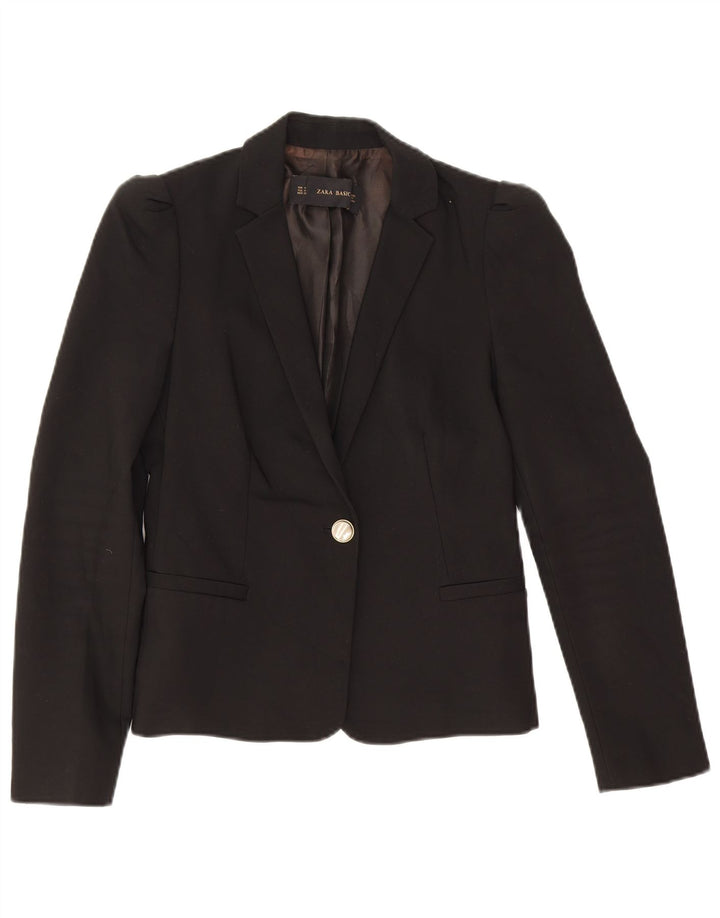 Zara Dame 1 Knap Blazer Jacket UK 12 Medium Sort